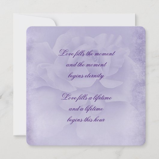 Verblendete Lila Rose Einladung (Vorderseite)