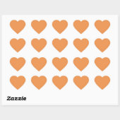 Verblendete Orange (feste Farbe) Herz-Aufkleber (Blatt)