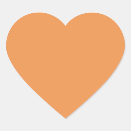 Verblendete Orange (feste Farbe) Herz-Aufkleber (Vorderseite)