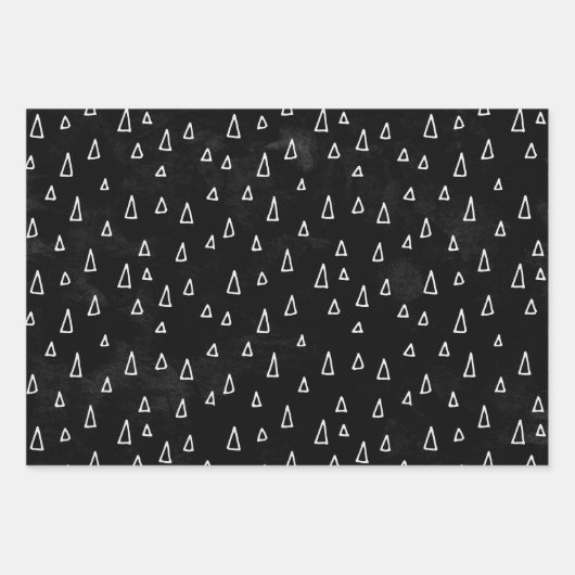 Verblendete Schwarz-weiße Doodle-Form Geschenkpapier Set (Vorderseite 2)