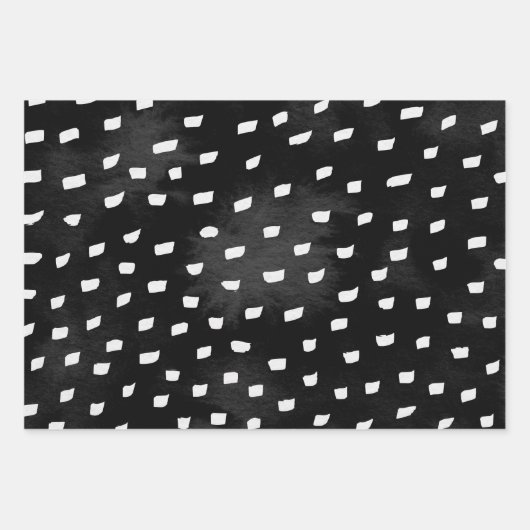 Verblendete Schwarz-weiße Doodle-Form Geschenkpapier Set (Vorderseite)