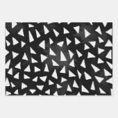 Verblendete Schwarz-weiße Doodle-Sterne Geschenkpapier Set (Vorderseite 2)