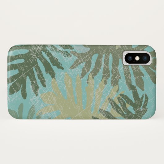 Verblendete tropische Blätter Case-Mate iPhone Hülle (Rückseite (Horizontal))