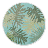 Verblendete tropische Blätter Keramikknauf (Vorderseite)