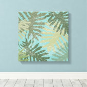 Verblendete tropische Blätter Leinwanddruck (Insitu (Holzboden))