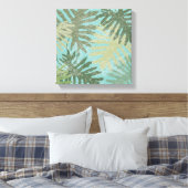 Verblendete tropische Blätter Leinwanddruck (Insitu (Schlafzimmer))
