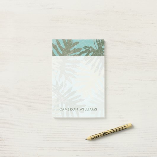 Verblendete tropische Blätter Post-it Klebezettel (Auf Schreibtisch)