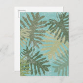 Verblendete tropische Blätter Postkarte (Vorne/Hinten)