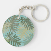Verblendete tropische Blätter Schlüsselanhänger (Rückseite)