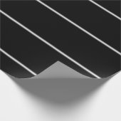 Verblendeter weißer Streifen auf schwarz Geschenkpapier (Ecke)