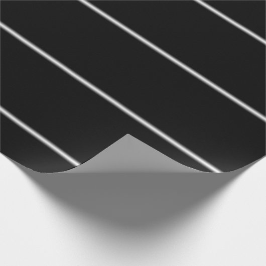 Verblendeter weißer Streifen auf schwarz Geschenkpapier (Ecke)