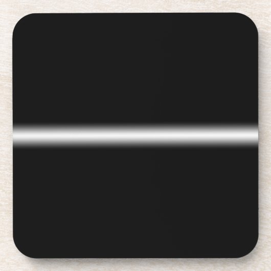 Verblendeter weißer Streifen auf schwarz Getränkeuntersetzer (Vorderseite)