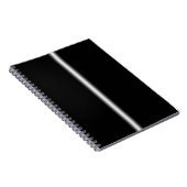 Verblendeter weißer Streifen auf schwarz Notizblock (Rechte Seite)