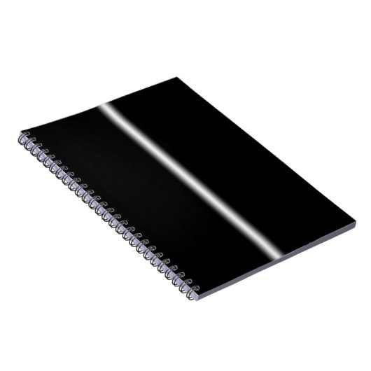 Verblendeter weißer Streifen auf schwarz Notizblock (Rechte Seite)