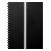 Verblendeter weißer Streifen auf schwarz Notizblock (Vorderseite)