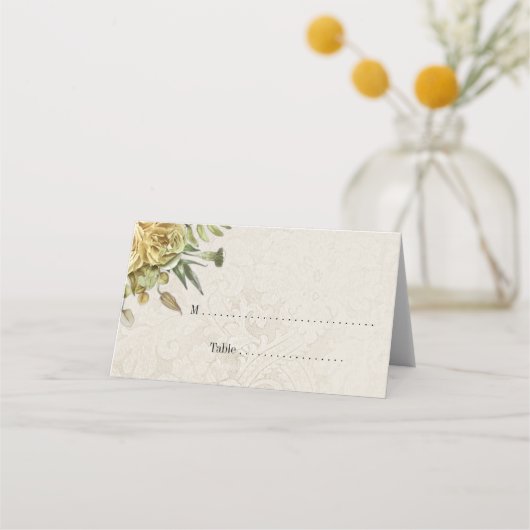 Verblendetes Damassoverbundpapier und Gold-Rose-Sh Platzkarte (Rückseite)