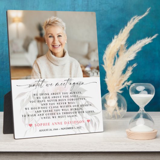 Verblendetes Foto, bis wir wieder Beerdigung Pla t Fotoplatte (Seite)