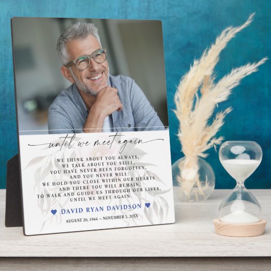 Verblendetes Foto, bis wir wieder Beerdigung Pla t Fotoplatte (Seite)