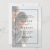 Verblendetes Foto Elegante Hochzeitkarte Save the Save The Date (Vorderseite)