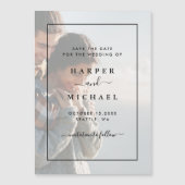 Verblendetes Foto Elegante Save the Date Magnetkar Magnetkarte (Vorderseite)