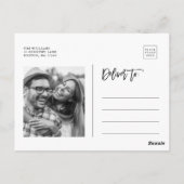 Verblendetes Foto Hochzeit speichern Sie das Datum Postkarte (Rückseite)