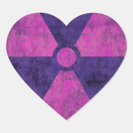 Verblendetes rotes Strahlungssymbol Herz-Aufkleber