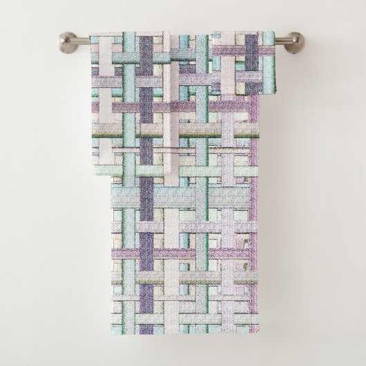 Verblendetes 'Schach' im Stoff- oder Leinwand-Look Badhandtuch Set (Insitu)