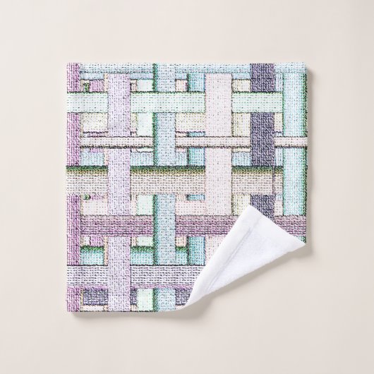 Verblendetes 'Schach' im Stoff- oder Leinwand-Look Badhandtuch Set (Waschlappen)