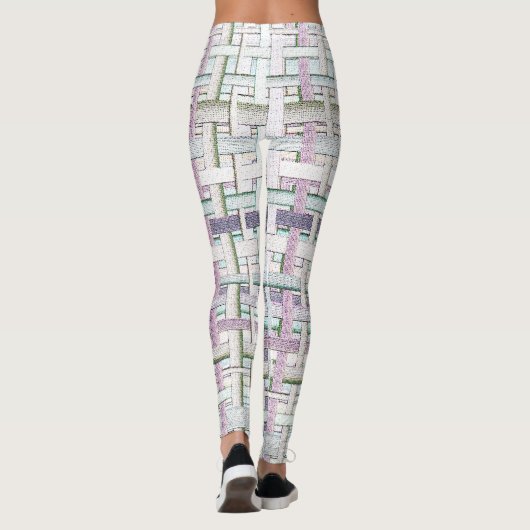 Verblendetes 'Schach' im Stoff- oder Leinwand-Look Leggings (Rückseite)
