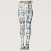 Verblendetes 'Schach' im Stoff- oder Leinwand-Look Leggings (Vorderseite)