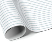 Verblendetes Soft Blue Petite Stripe Geschenk Geschenkpapier (Rolleneckpunkt)