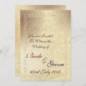 Verblichene Elfenbeinküche - Einladung zur Hochzei (Vorne/Hinten)