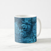 Verblichene Jeans mit tropischen Blätter Kaffeetasse (VorderseiteRechts)