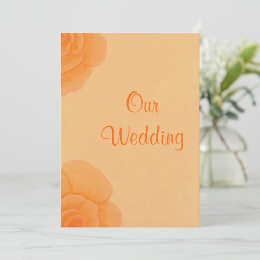 Verblichene Orangenrosen, Einladungen für Hochzeit (Stehend Vorderseite)