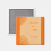 Verblichene Orangenrosen Speichern Sie das Datum d Magnet (Vorderseite/Rückseite)