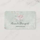 Verblichene Rose Graues Vintages Design Visitenkarte (Vorderseite)