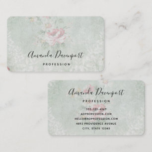 Verblichene Rose Graues Vintages Design Visitenkarte