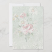 Verblichene Rose Vintages Design Klassische Hochze Einladung (Rückseite)