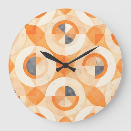 verblichene Terra Geometrics Große Wanduhr (Vorderseite)
