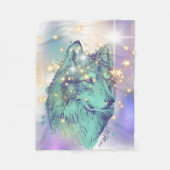 verblichener Sparkle Wolf Fleecedecke (Vorderseite)
