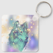 verblichener Sparkle Wolf Schlüsselanhänger (Rückseite)