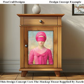 Verblindete Frau, rosa Kleid DH8L Decoupage Seidenpapier