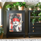 Verblindete weibliche Abstrakte Art DM7L Dekoupage Seidenpapier