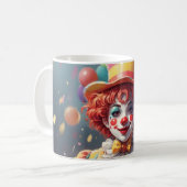 Verblüffender benutzerdefinierter Monogramm-Clown- Kaffeetasse (Vorderseite Links)