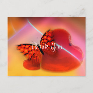 Verblüffendes Herz und Schmetterling Danke Postkarte