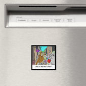 Verblüfft: Kettensäge Vs Baum lustiger Comic Magnet (In Situ (Geschirrspüler))