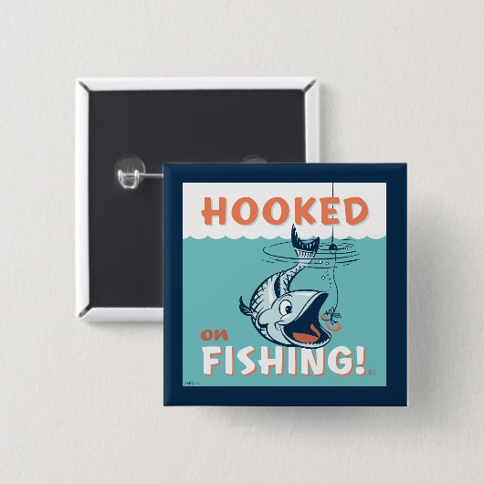 Verblüfft vom Fischfang Button (Vorne & Hinten)