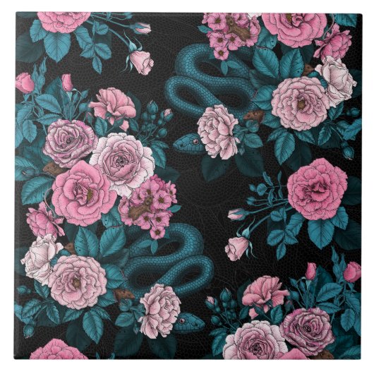 Verborgen in den Rose 2 Fliese (Vorderseite)