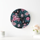 Verborgen in den Rose 2 Große Wanduhr (Zuhause)