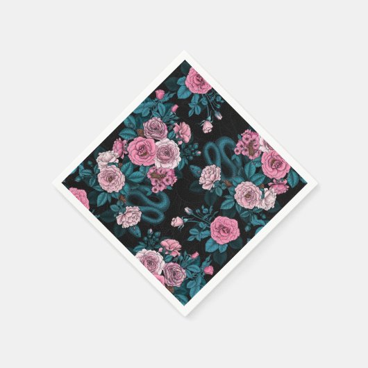 Verborgen in den Rose 2 Serviette (Ecke)